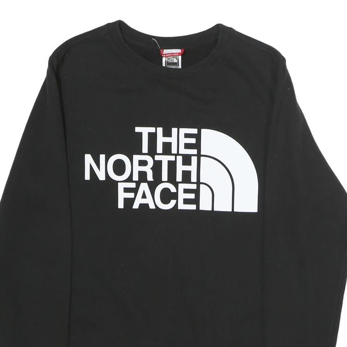 THE NORTH FACE Womens Black Sweatshirt Crew Neck S Logo Printed Cotton Pullover