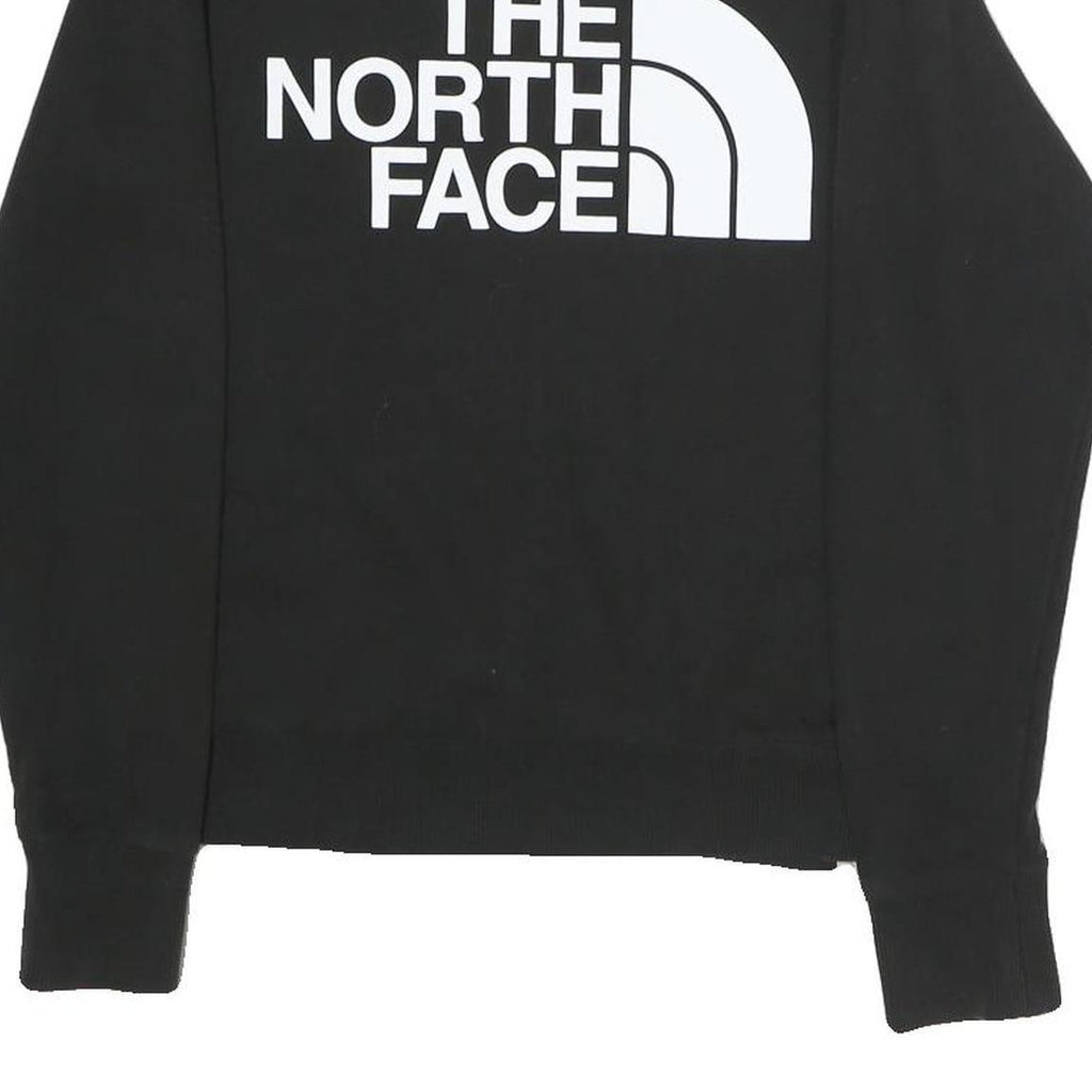 THE NORTH FACE Womens Black Sweatshirt Crew Neck S Logo Printed Cotton Pullover