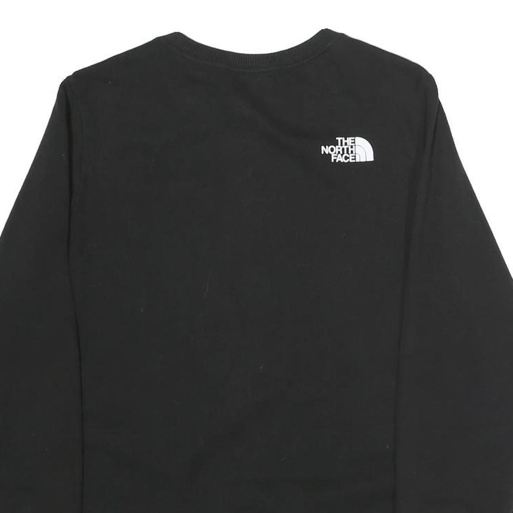 THE NORTH FACE Womens Black Sweatshirt Crew Neck S Logo Printed Cotton Pullover