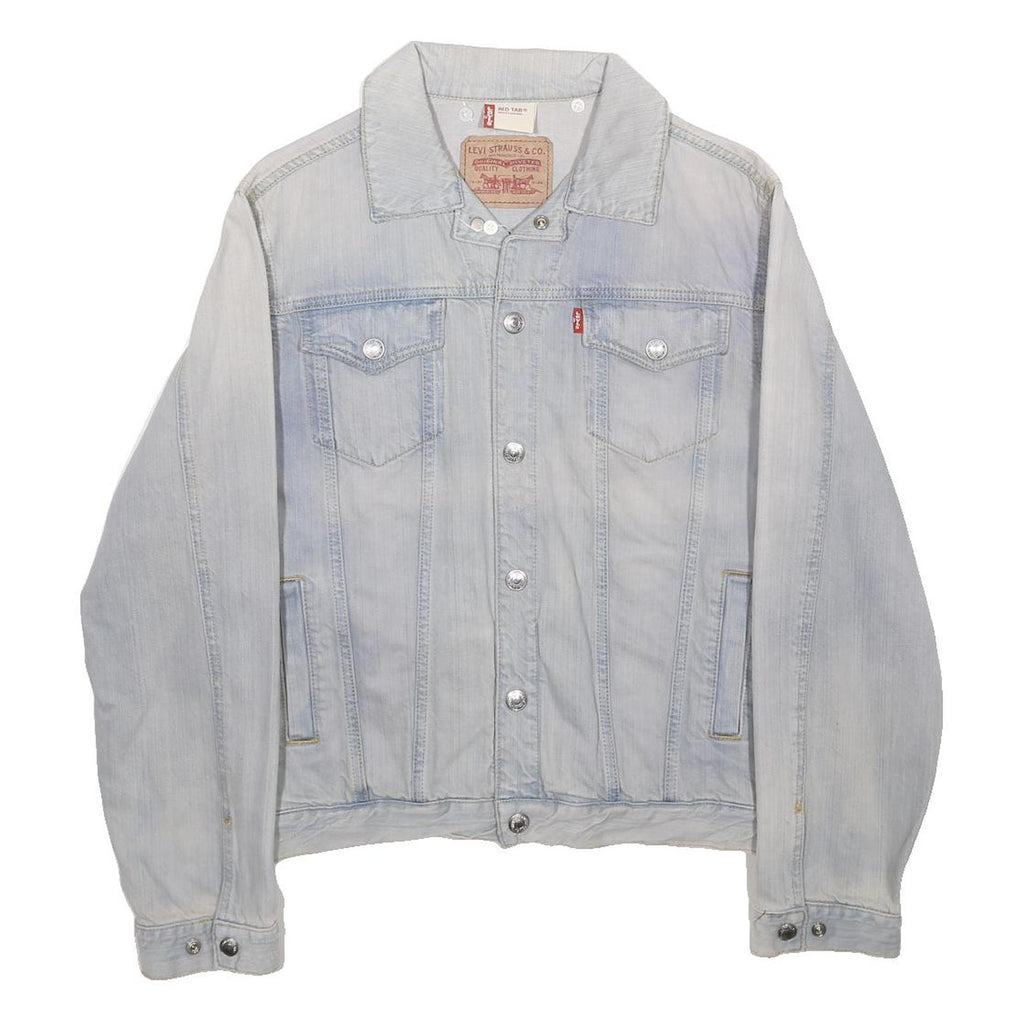 LEVI'S Womens Blue Denim Jacket S Cotton Plain Regular Fit Button Closure