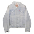 LEVI'S Womens Blue Denim Jacket S Cotton Plain Regular Fit Button Closure
