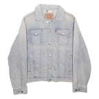 LEVI'S Womens Blue Denim Jacket S Cotton Plain Regular Fit Button Closure