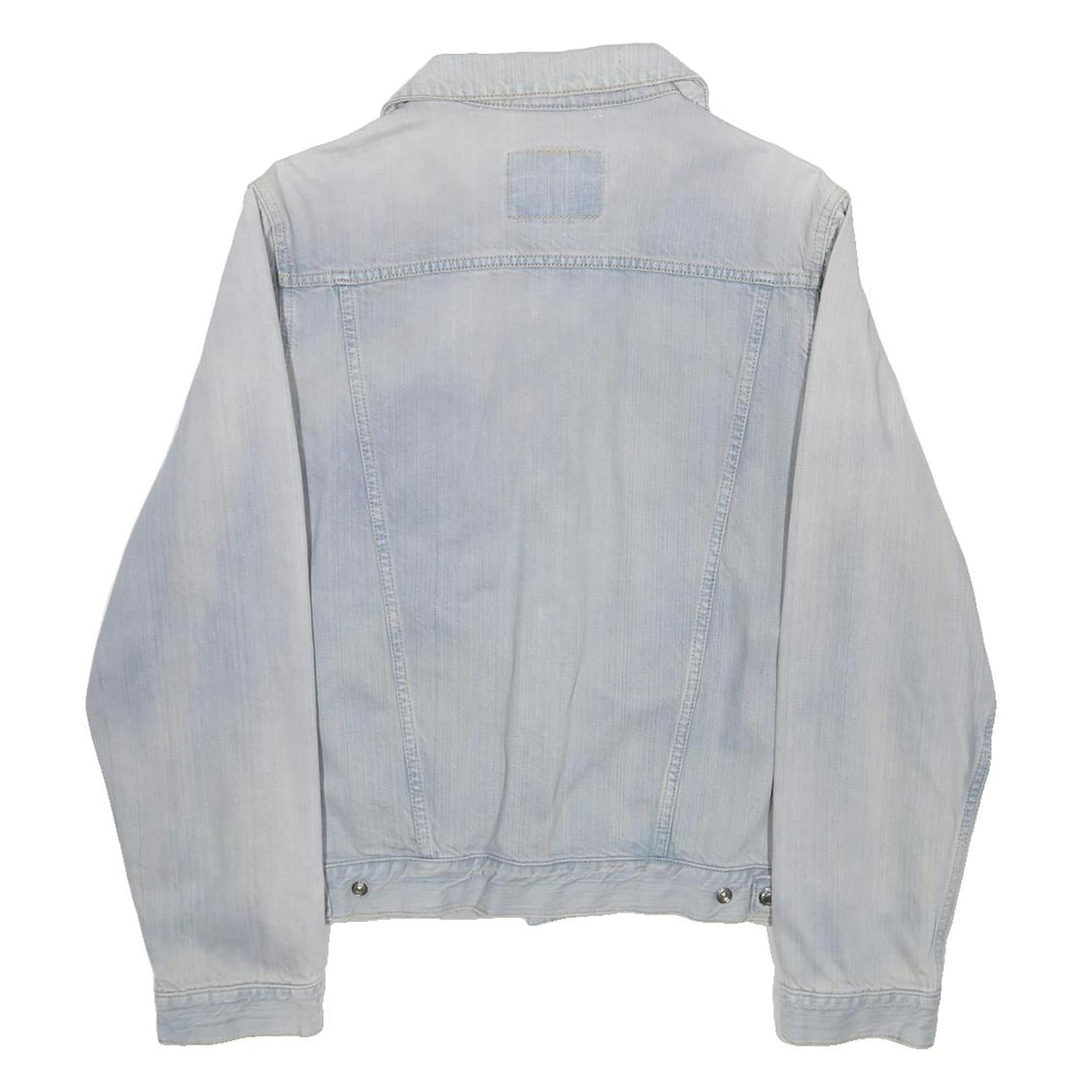 LEVI'S Womens Blue Denim Jacket S Cotton Plain Regular Fit Button Closure
