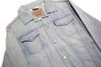 LEVI'S Womens Blue Denim Jacket S Cotton Plain Regular Fit Button Closure