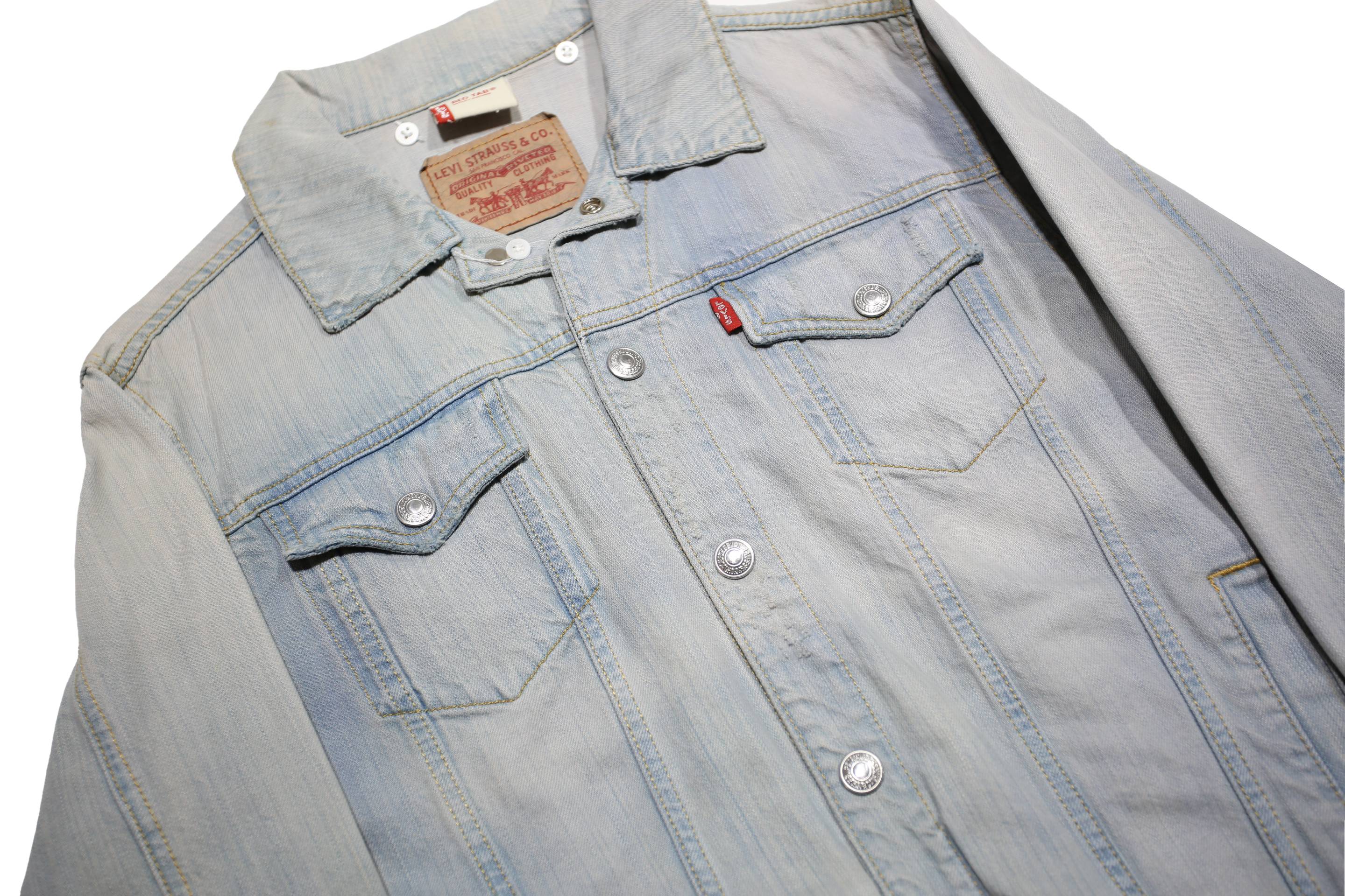 LEVI'S Womens Blue Denim Jacket S Cotton Plain Regular Fit Button Closure