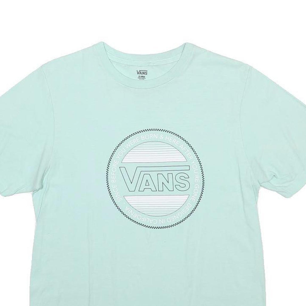 VANS Womens Light Blue Graphic T-Shirt XL Short Sleeve Crew Neck Casual