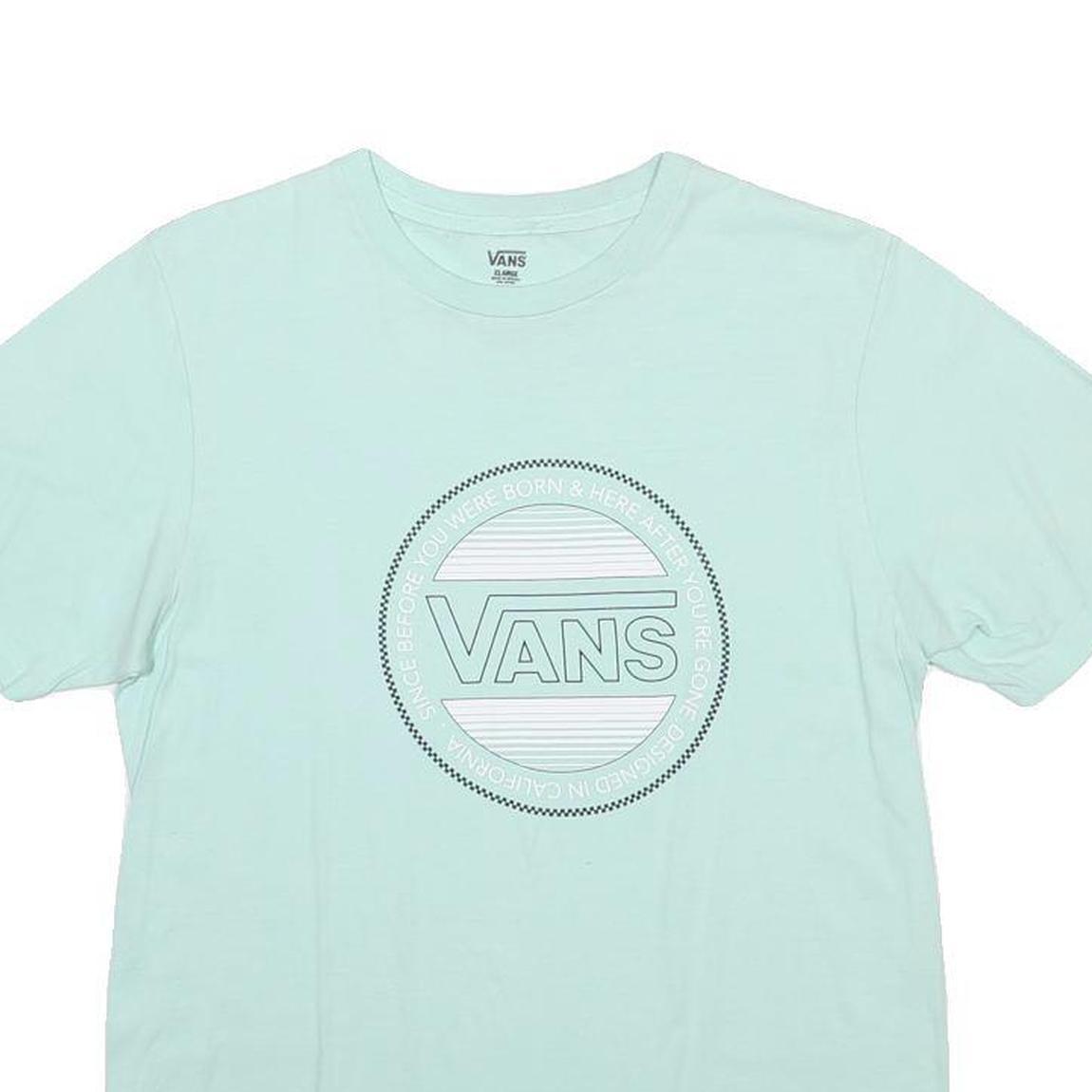 VANS Womens Light Blue Graphic T-Shirt XL Short Sleeve Crew Neck Casual
