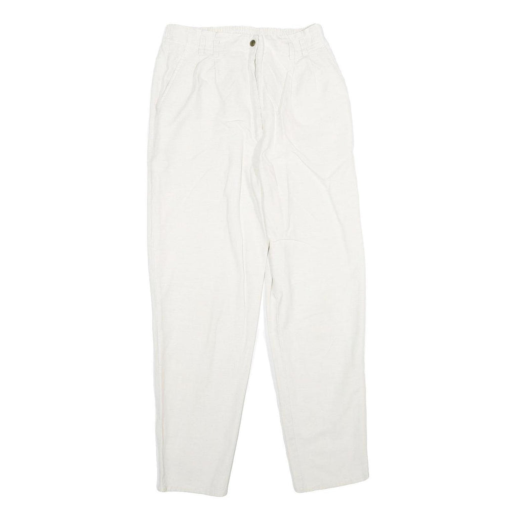 MADIE'S FASHION Womens Cotton Blend White Regular Fit Straight Leg Trousers W26