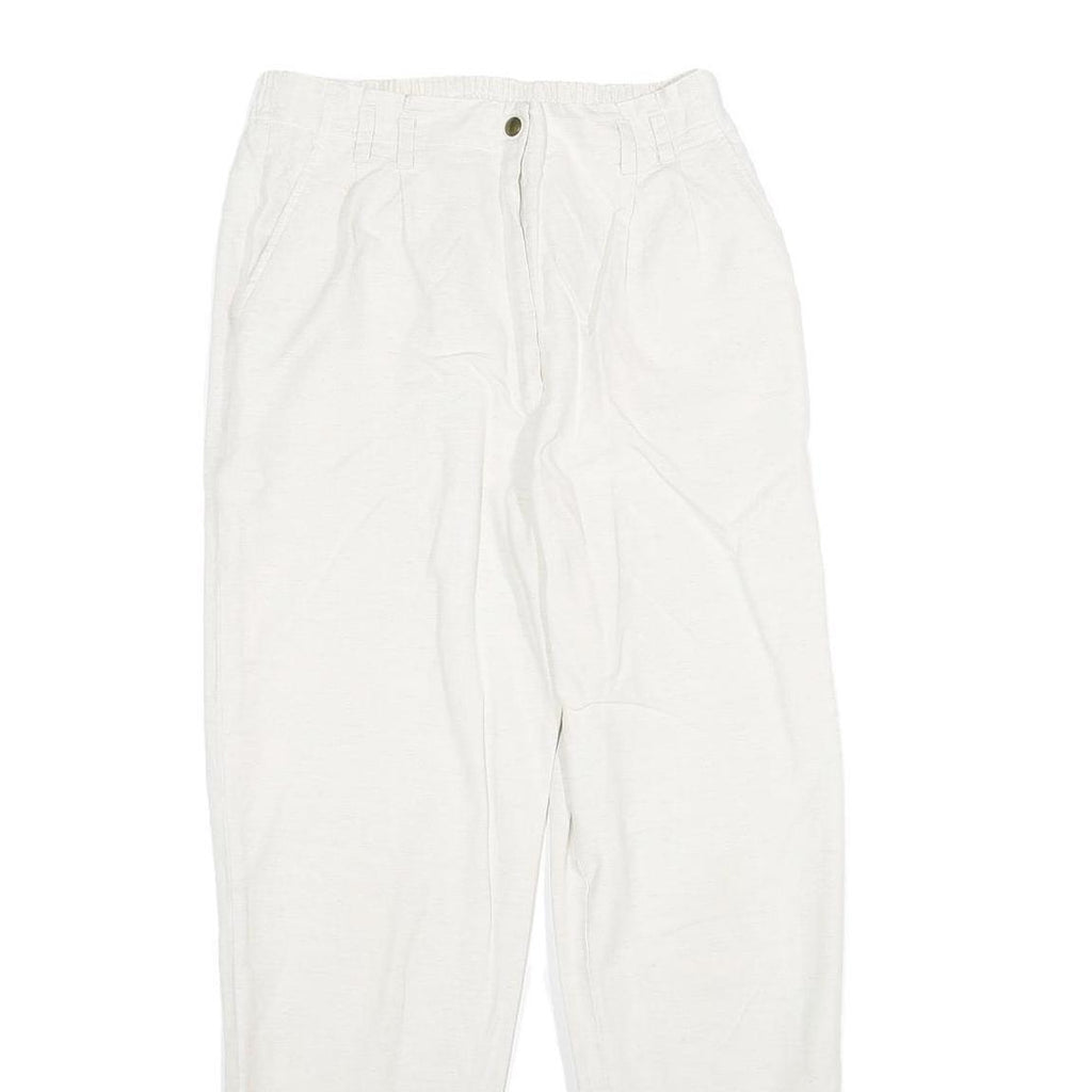 MADIE'S FASHION Womens Cotton Blend White Regular Fit Straight Leg Trousers W26