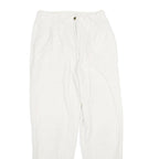 MADIE'S FASHION Womens Cotton Blend White Regular Fit Straight Leg Trousers W26