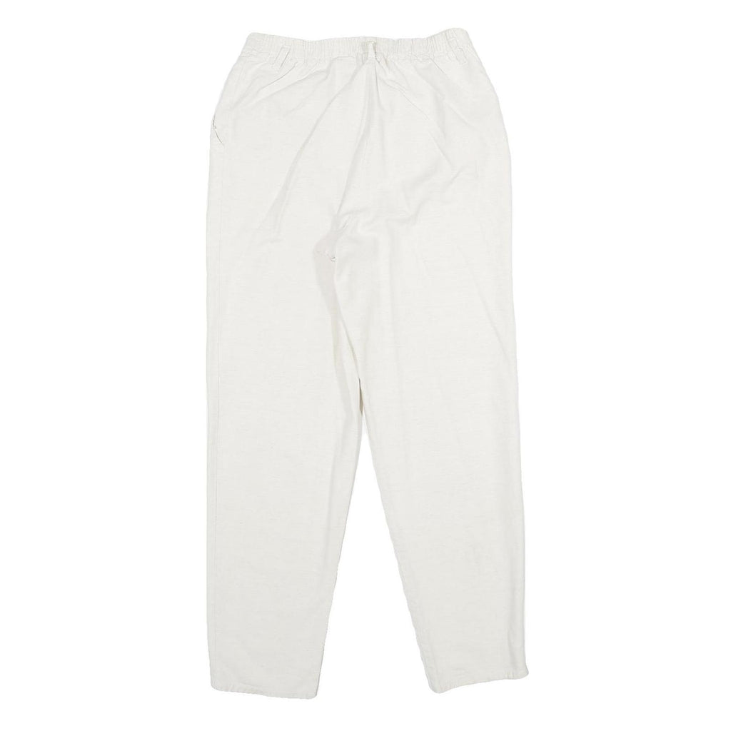MADIE'S FASHION Womens Cotton Blend White Regular Fit Straight Leg Trousers W26