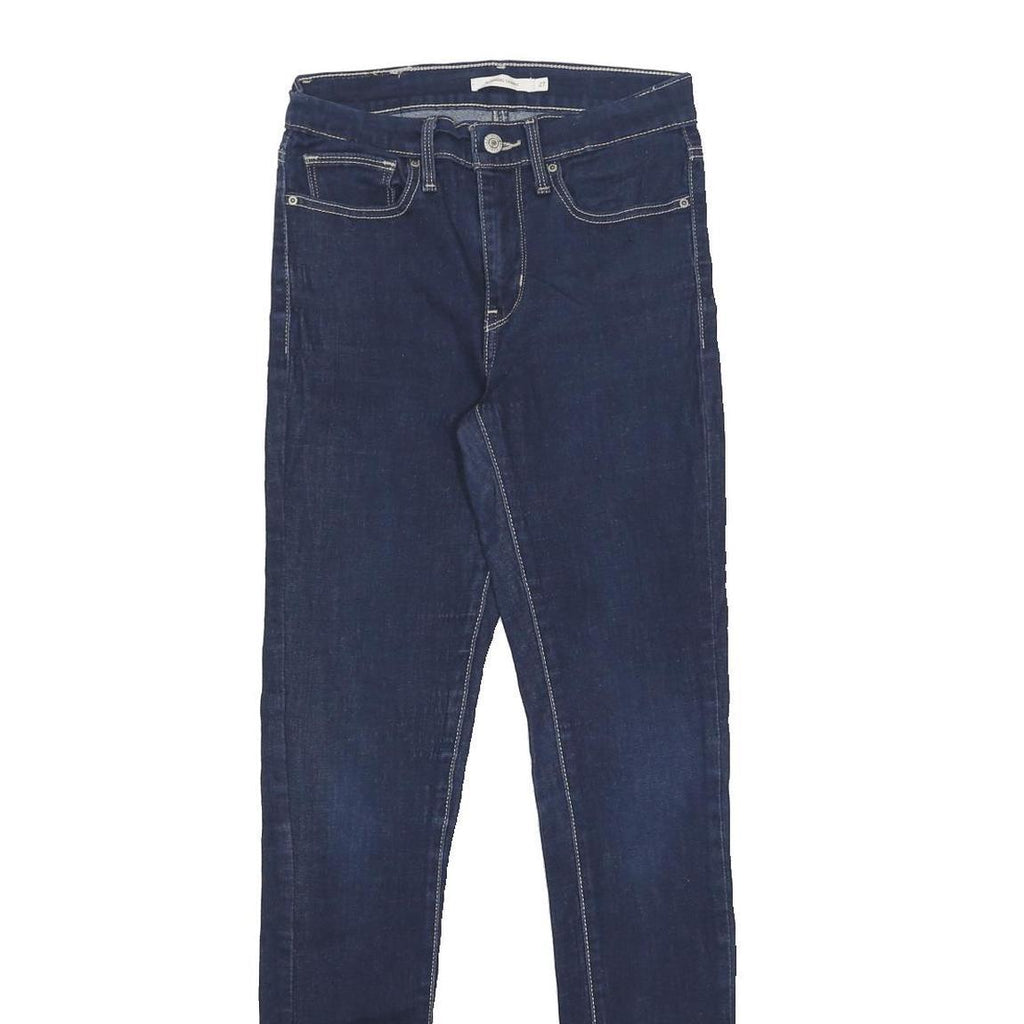 LEVI'S Womens Slim Blue Denim Rinse Zip Jeans W27 L32 Stretch Cotton Blend