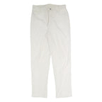 BERRI SPORT Womens Cotton Blend White Slim Trousers W30 L31 Stylish Zip Closure