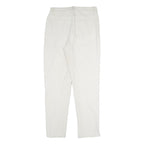 BERRI SPORT Womens Cotton Blend White Slim Trousers W30 L31 Stylish Zip Closure