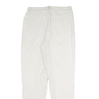BERRI SPORT Womens Cotton Blend White Slim Trousers W30 L31 Stylish Zip Closure
