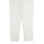 BERRI SPORT Womens Cotton Blend White Slim Trousers W30 L31 Stylish Zip Closure