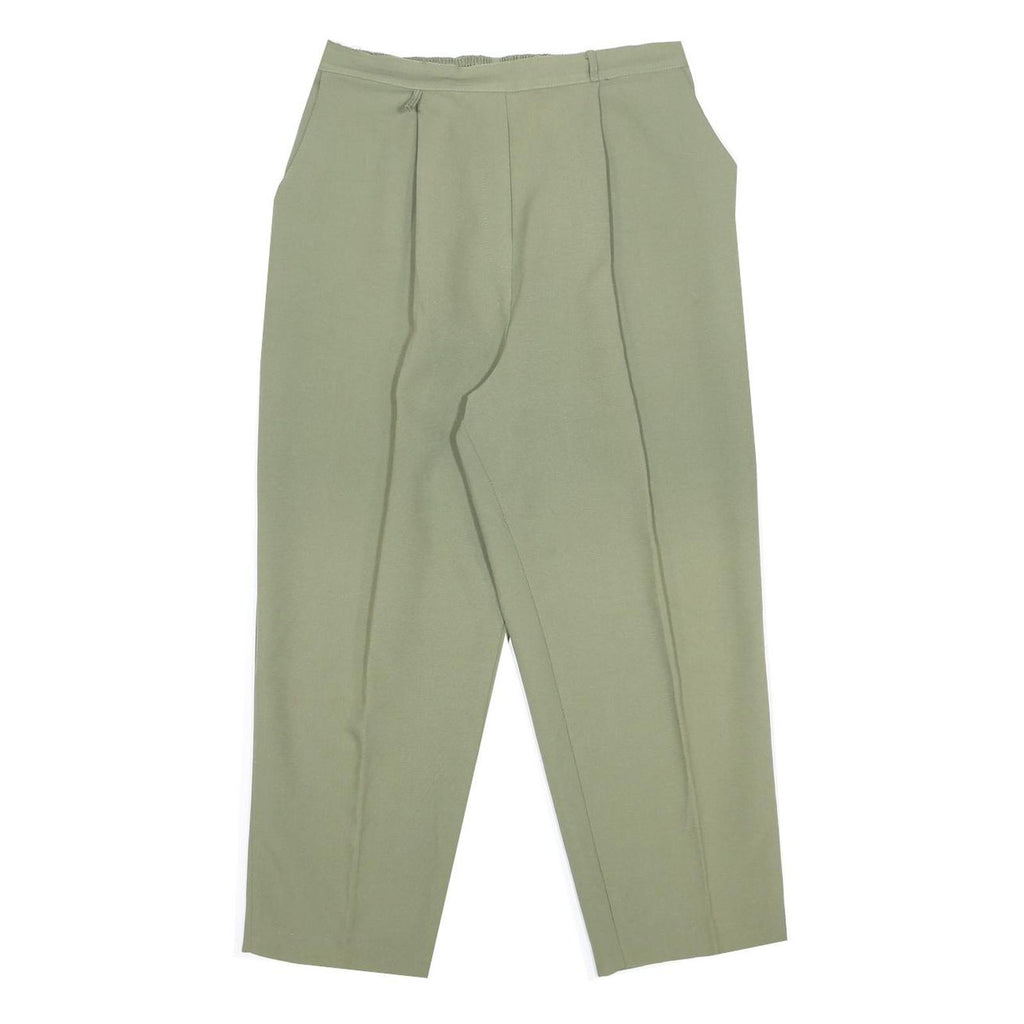 DESIGN ESSENTIALS Womens Woven Green Relaxed Trousers W29 L25 Elastic Waist