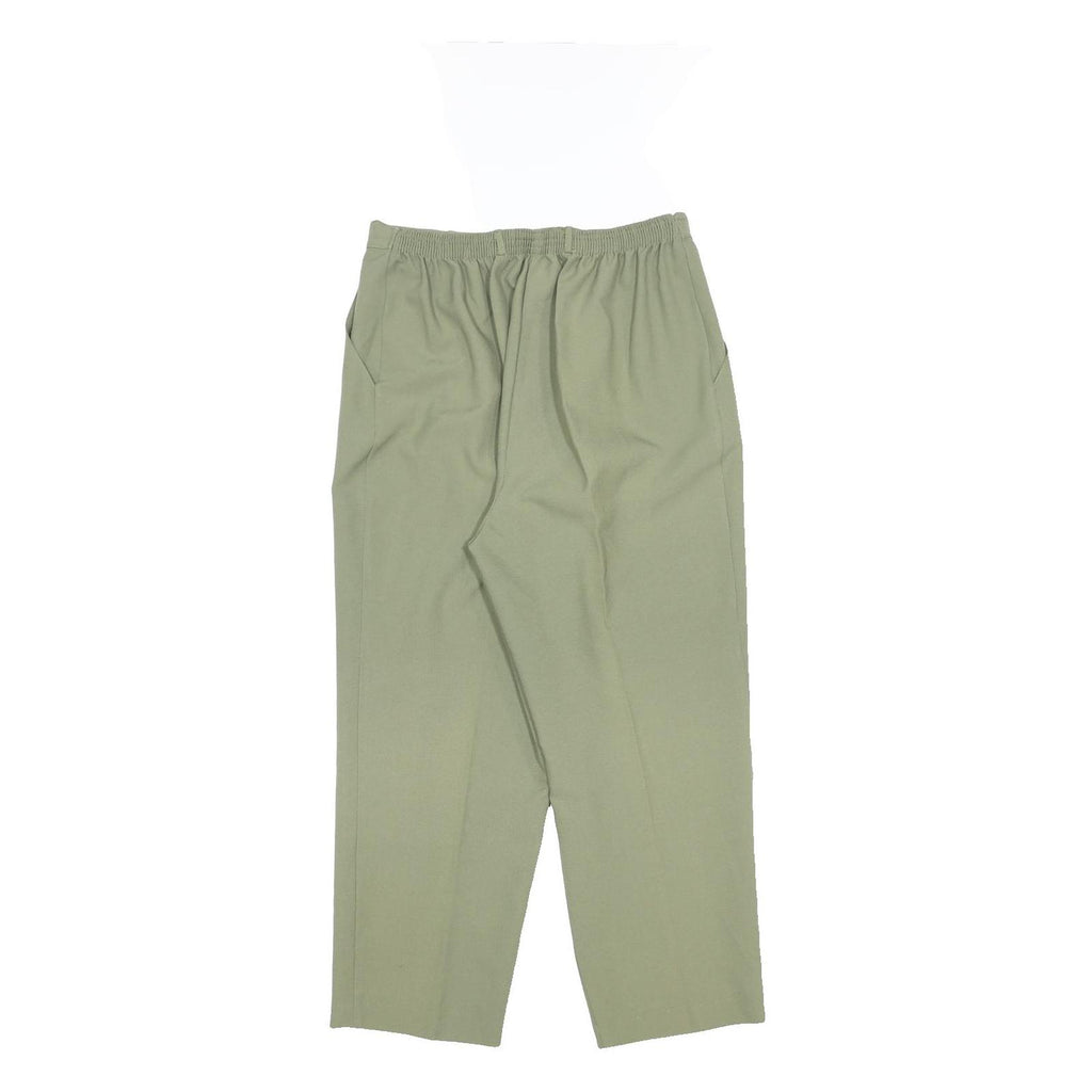 DESIGN ESSENTIALS Womens Woven Green Relaxed Trousers W29 L25 Elastic Waist