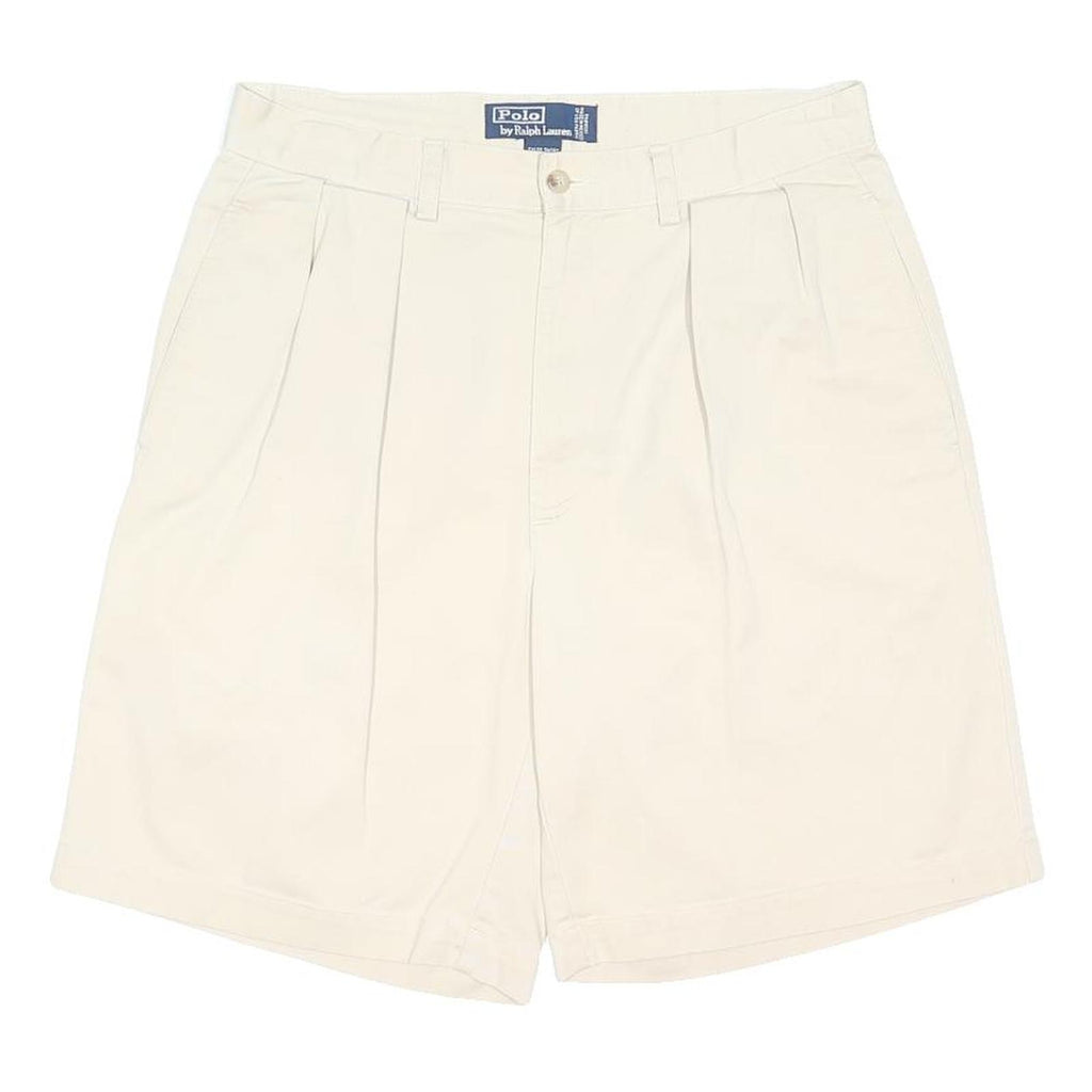 POLO RALPH LAUREN Mens Cream Shorts M W32 Classic Cotton Blend Comfortable