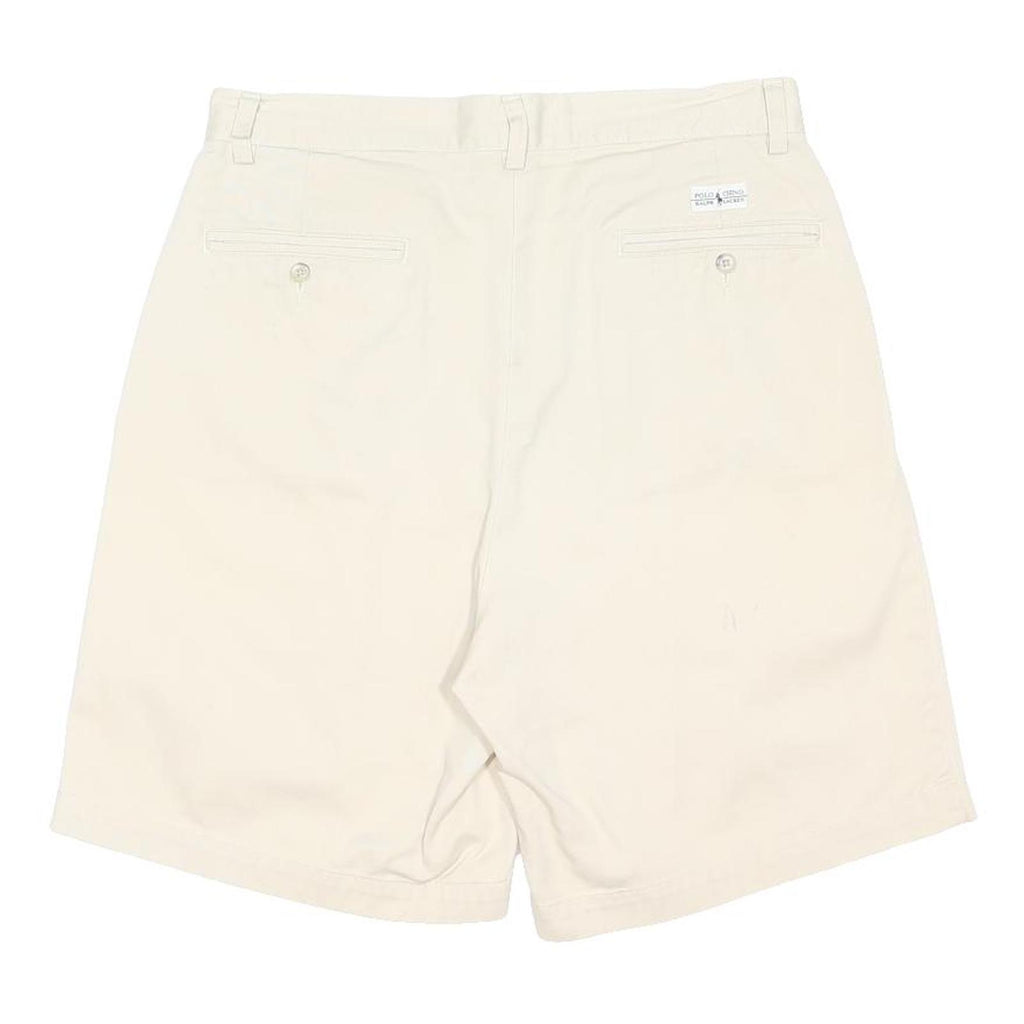POLO RALPH LAUREN Mens Cream Shorts M W32 Classic Cotton Blend Comfortable