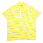 PUMA Mens Yellow & Green Striped Short Sleeve Polo Shirt XL Cotton Casual