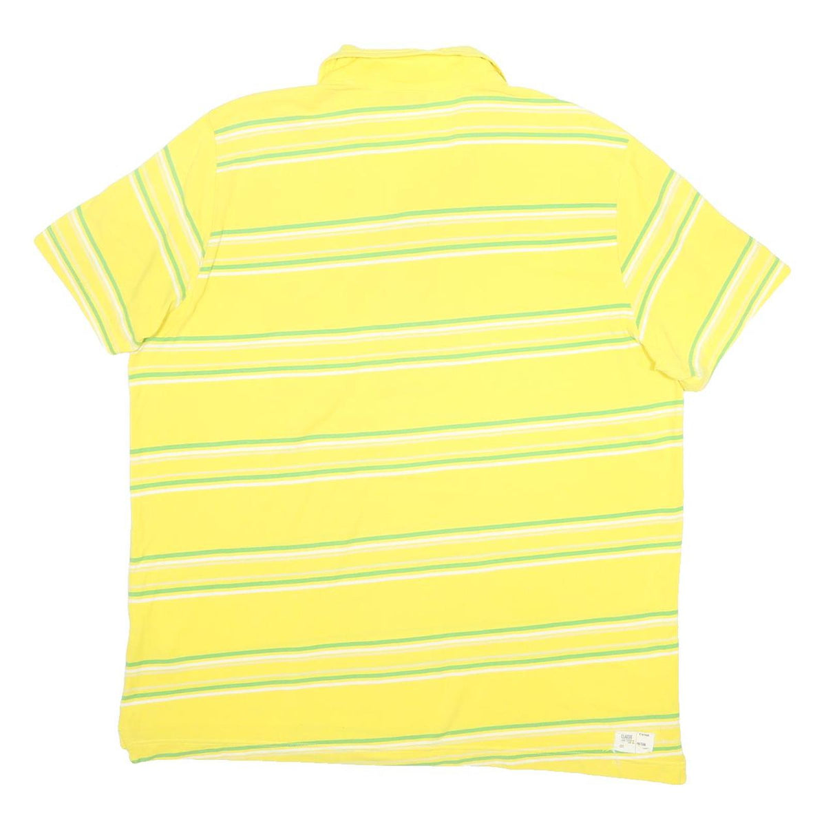 PUMA Mens Yellow & Green Striped Short Sleeve Polo Shirt XL Cotton Casual