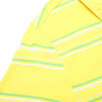 PUMA Mens Yellow & Green Striped Short Sleeve Polo Shirt XL Cotton Casual