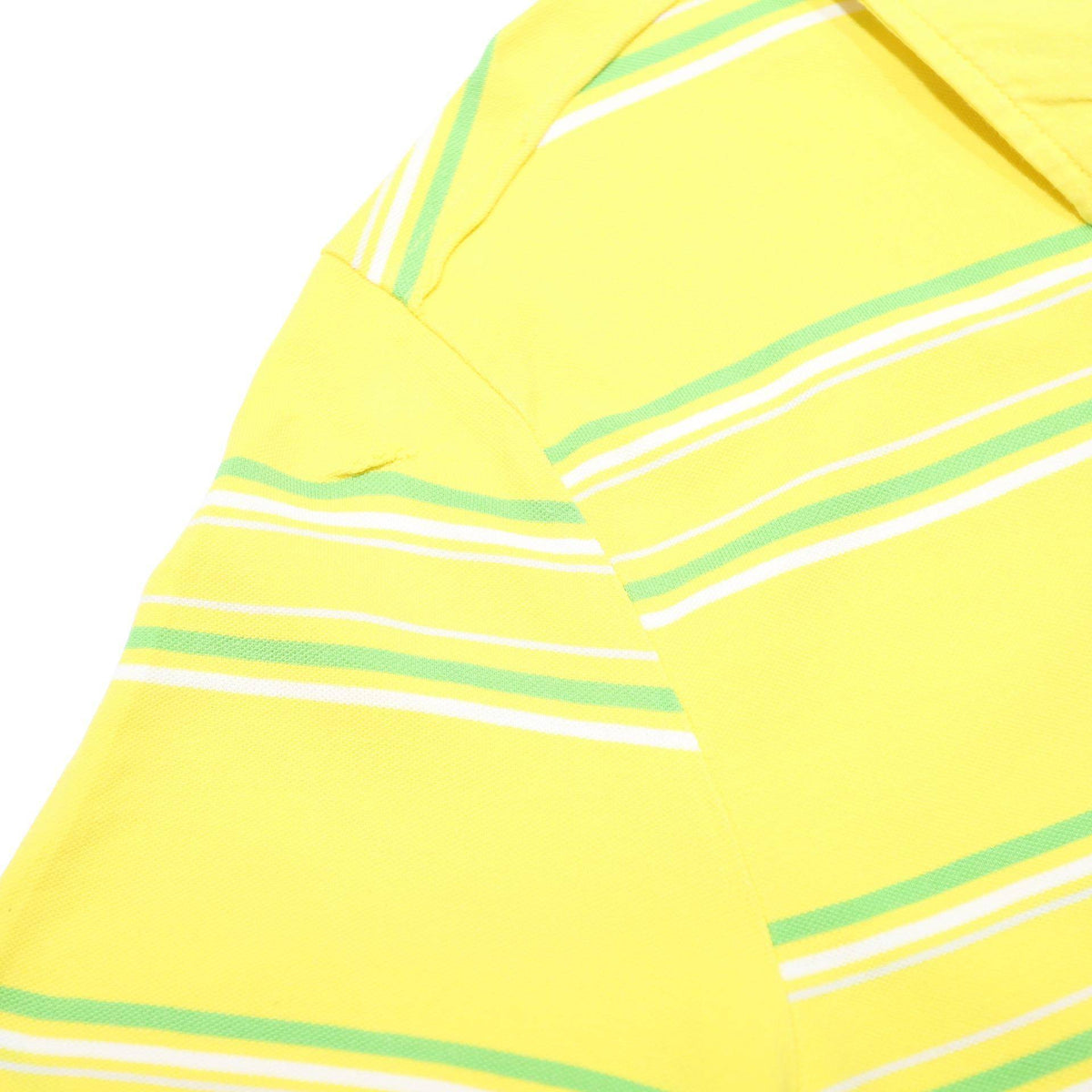 PUMA Mens Yellow & Green Striped Short Sleeve Polo Shirt XL Cotton Casual