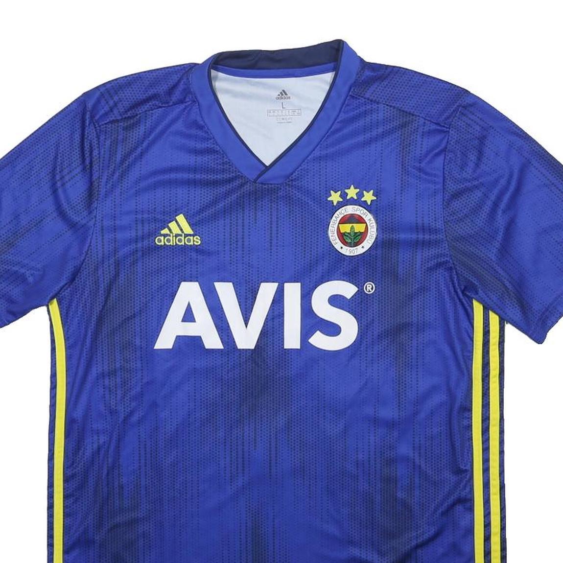 ADIDAS Fenerbahçe 2019/20 Mens Blue Football Shirt L Short Sleeve V-Neck Rami