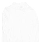 IPSY Womens Ruffle Blouse White V-Neck Long Sleeve Viscose L