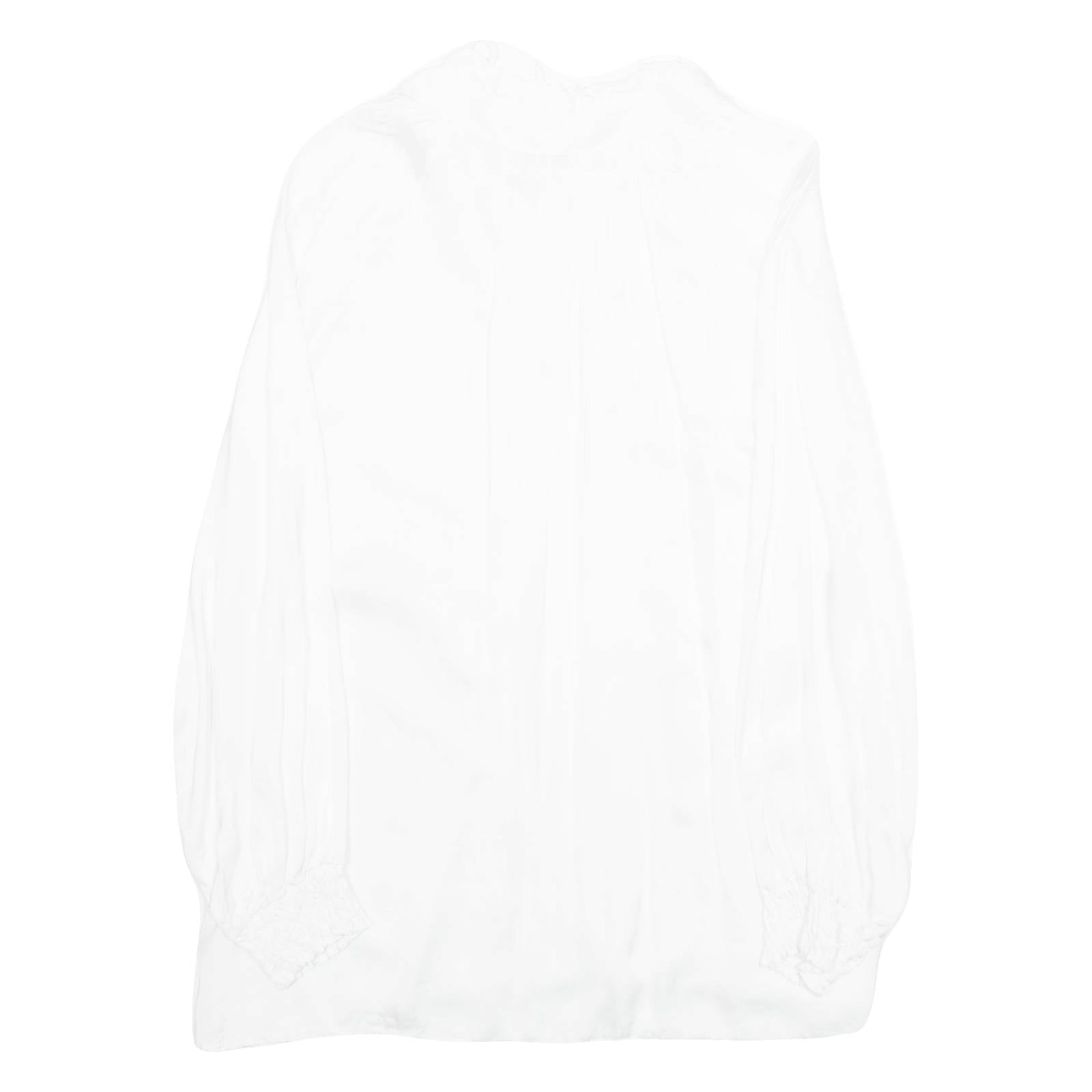 IPSY Womens Ruffle Blouse White V-Neck Long Sleeve Viscose L