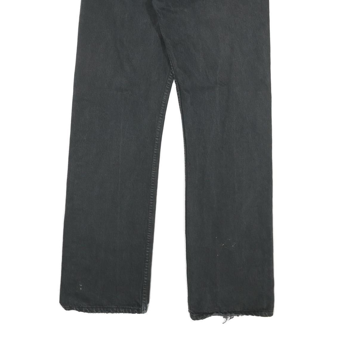 LEVI'S 501 Mens Jeans Black Regular Straight Denim Raw W30 L32 Classic Button