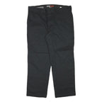 DICKIES Mens Black Regular Fit Straight Leg Cotton Blend Trousers W38 L29