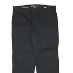 DICKIES Mens Black Regular Fit Straight Leg Cotton Blend Trousers W38 L29