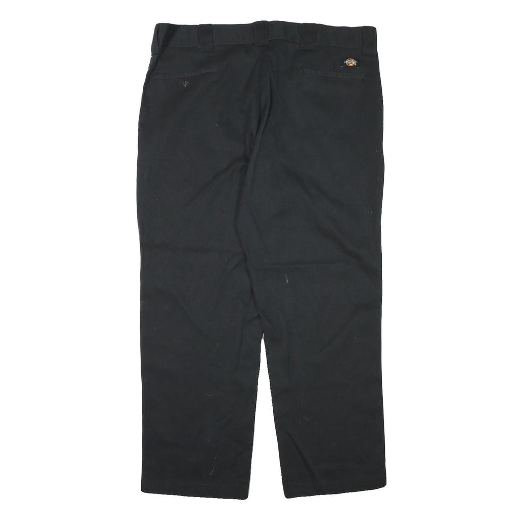 DICKIES Mens Black Regular Fit Straight Leg Cotton Blend Trousers W38 L29