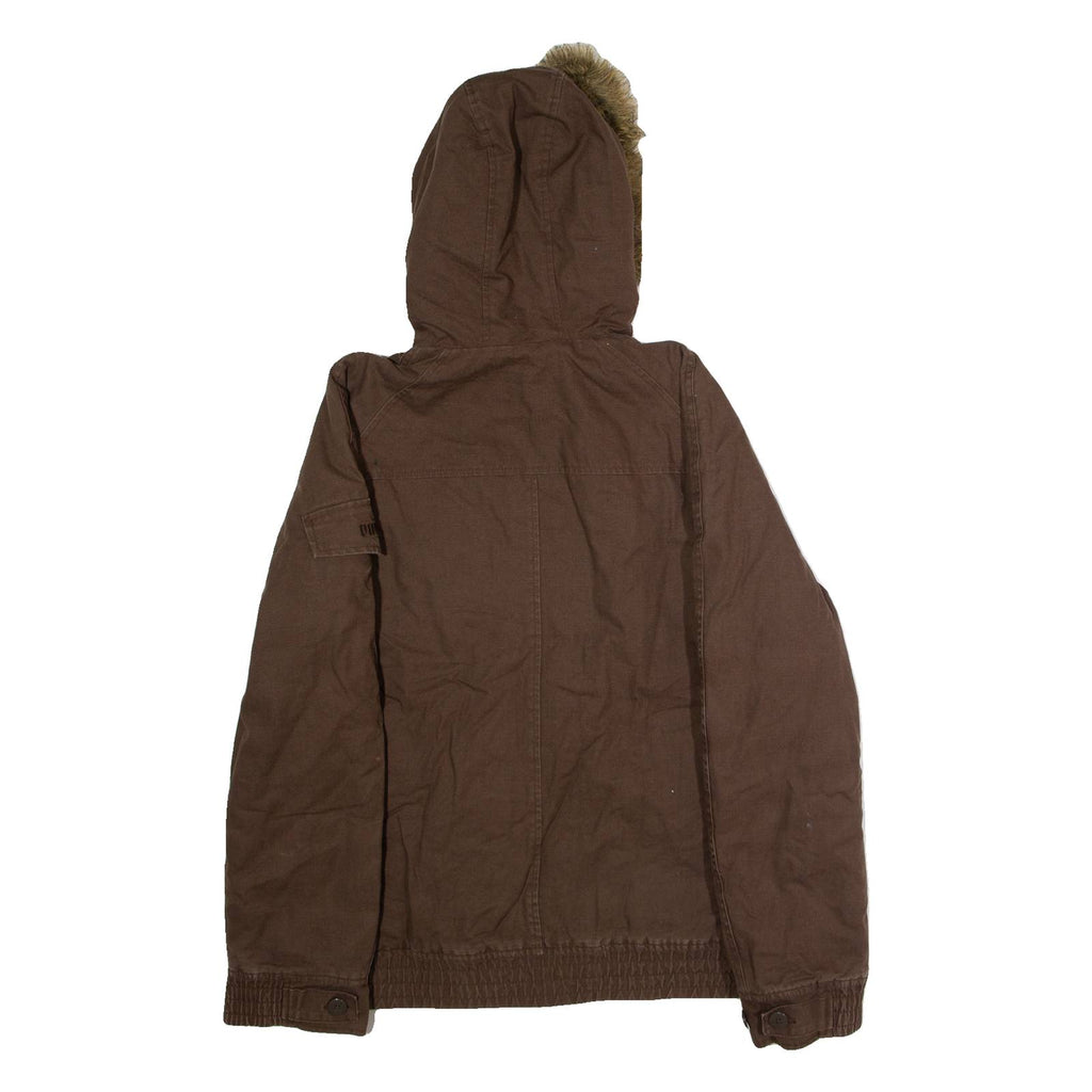 PUMA Mens Parka Jacket Brown Canvas Hooded M