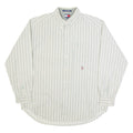 TOMMY HILFIGER Mens Shirt Beige Striped Long Sleeve L
