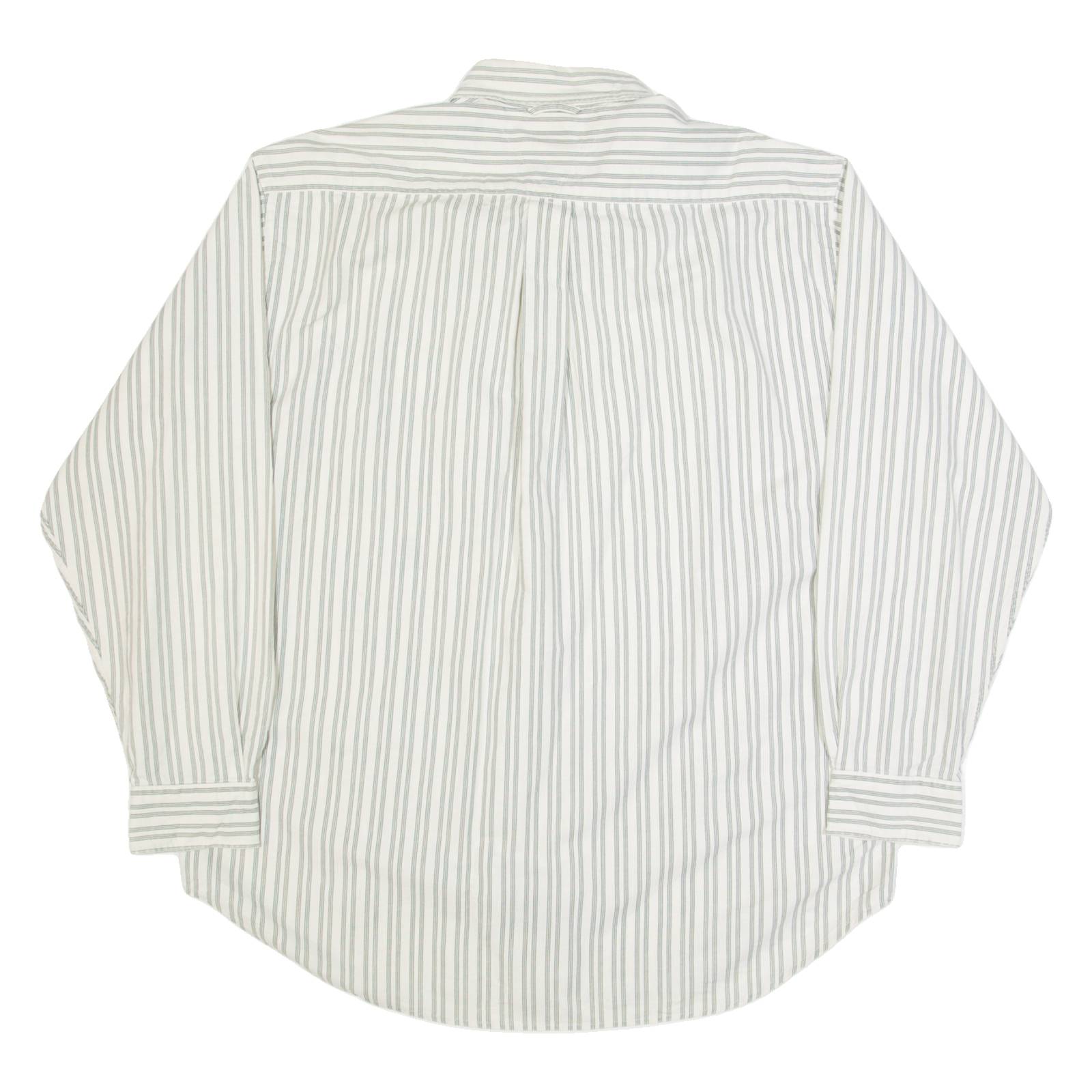 TOMMY HILFIGER Mens Shirt Beige Striped Long Sleeve L