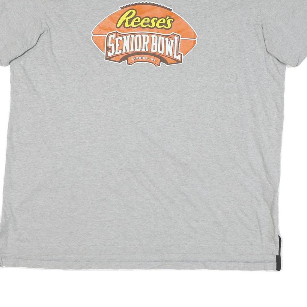 ADIDAS Mens Grey Reese's Senior Bowl Graphic T-Shirt XL Short Sleeve Crew Neck