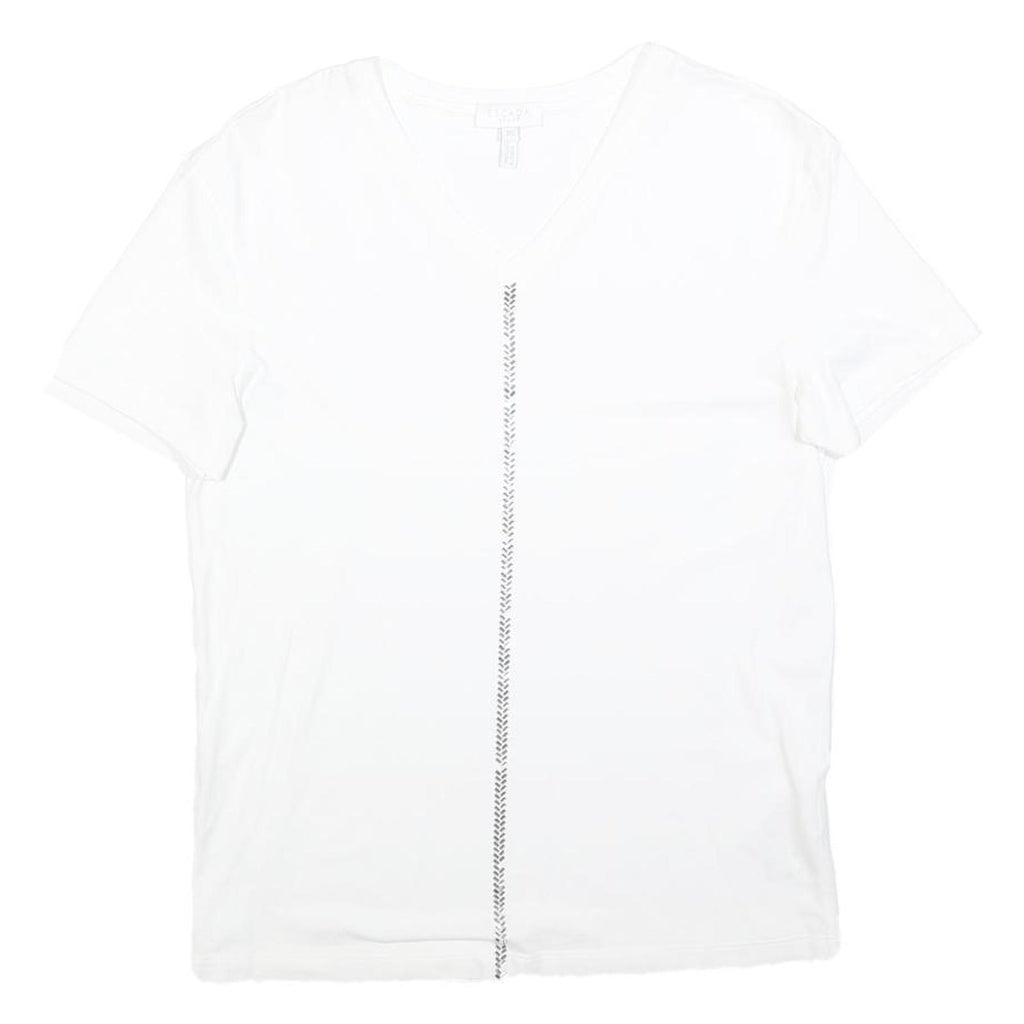 ESCADA SPORT Womens White V-Neck Short Sleeve T-Shirt XS Cotton Blend