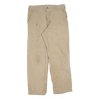 CARHARTT Mens Relaxed Beige Casual Cotton Blend Trousers W33 L30 Utility