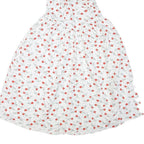 Womens White Floral Halter Midi Dress Polyester Blend Summer Casual Size M