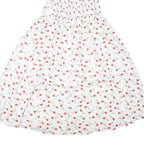 Womens White Floral Halter Midi Dress Polyester Blend Summer Casual Size M