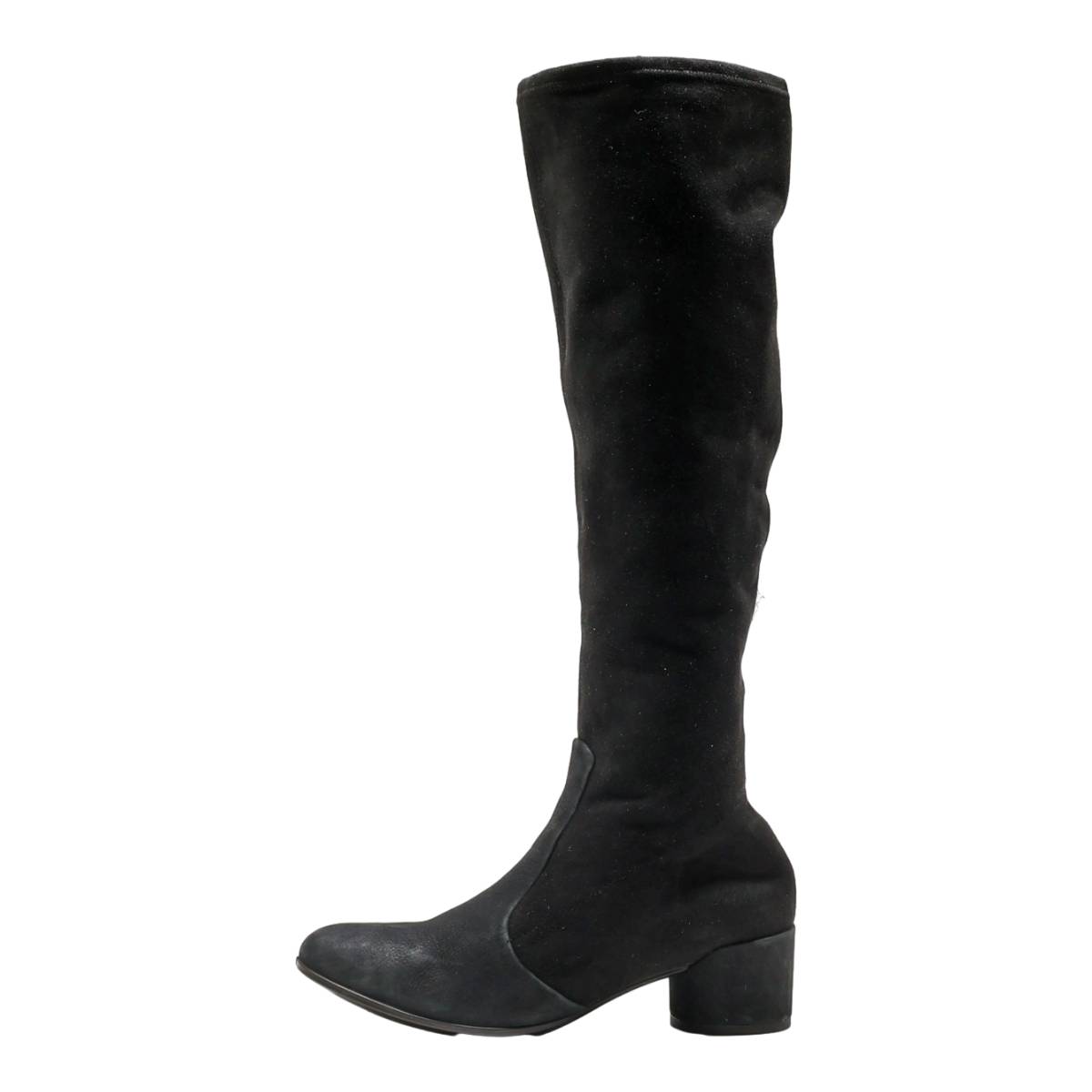 ECCO High Boots Black Leather Womens UK 5