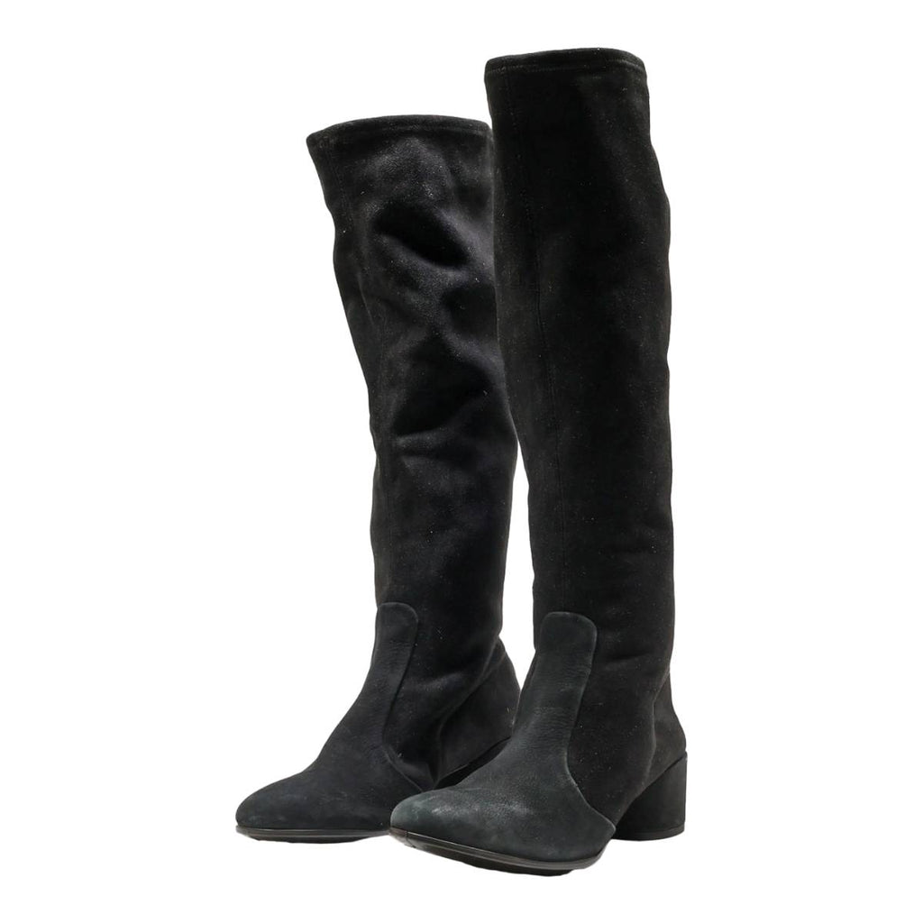 ECCO High Boots Black Leather Womens UK 5