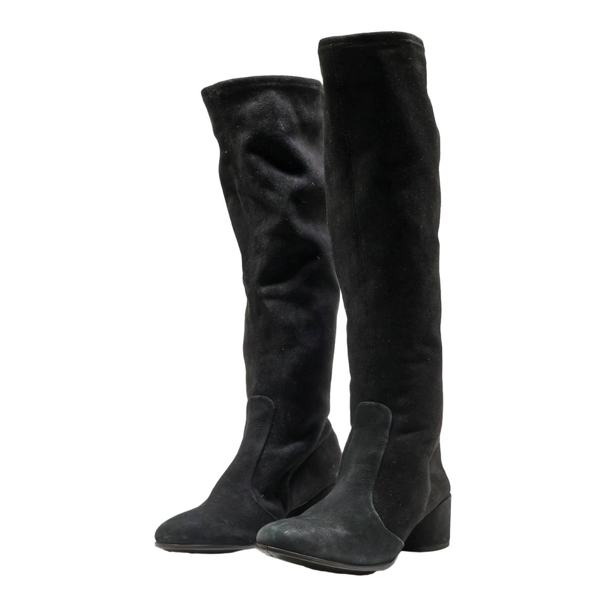 ECCO High Boots Black Leather Womens UK 5