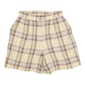 TALBOTS Womens Shorts Beige Plaid S W28 Linen Blend Casual