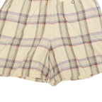 TALBOTS Womens Shorts Beige Plaid S W28 Linen Blend Casual