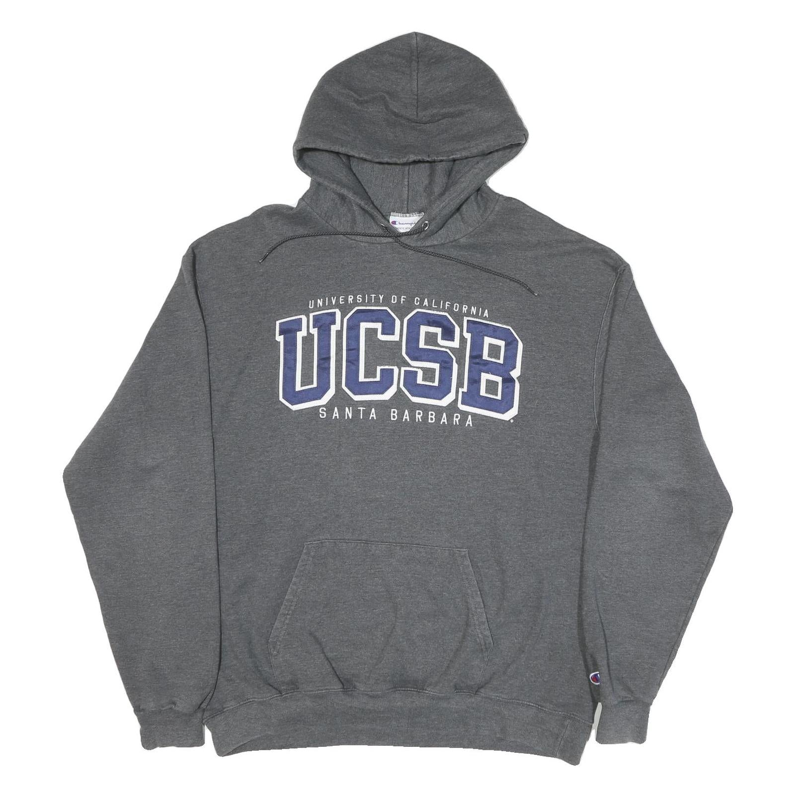 CHAMPION Mens Grey University Of California UCSB Hoodie XL Cotton Blend Casual