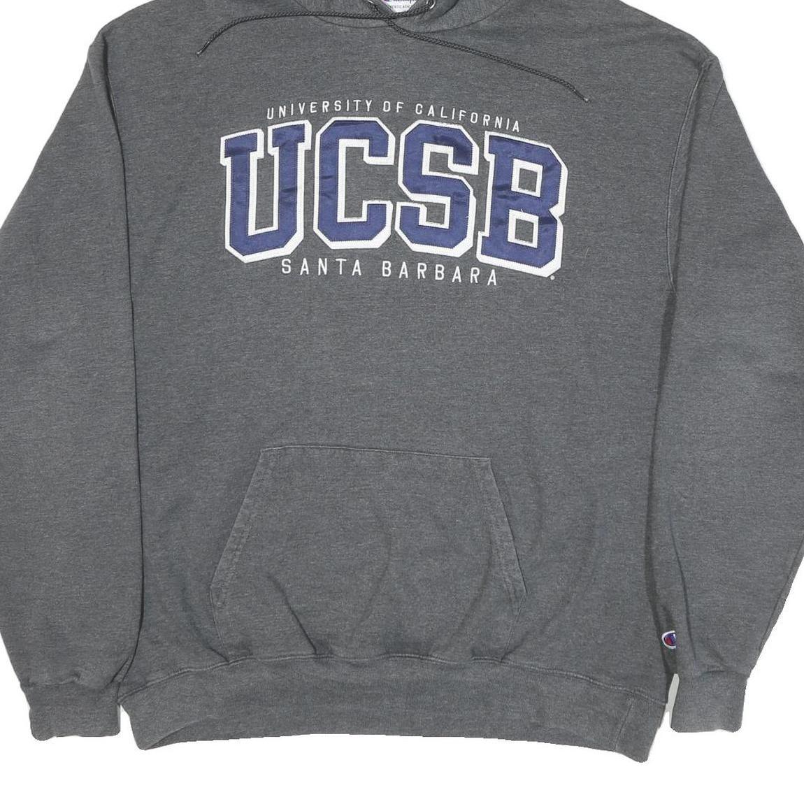 CHAMPION Mens Grey University Of California UCSB Hoodie XL Cotton Blend Casual